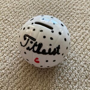 Titleist Golf Ball Piggy Bank Figurine Small Home Decor Kids Sports Like New